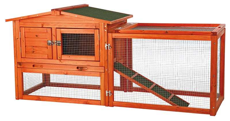 Trixie Pet Products Natura Exrta Small 2-Story Peaked Hinged Roof Rabbit Hutch
