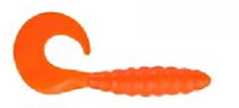 Apex Tackle Orange 2-in Curly Tail Grub Fishing Lure, 10 pack