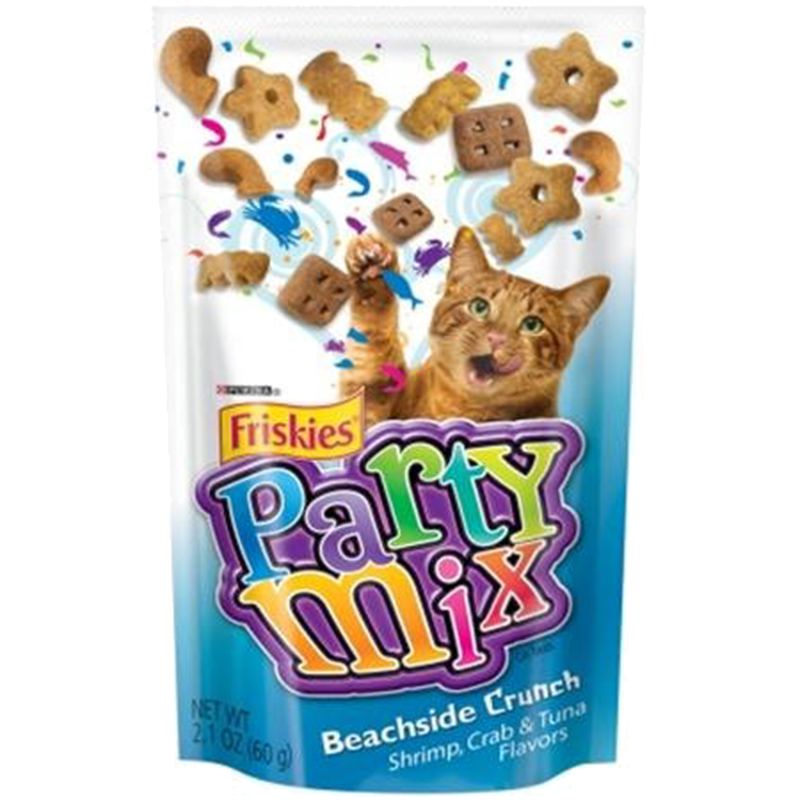 Purina Friskies Party Mix Crunch Beachside Cat Treats, 2.1 OZ