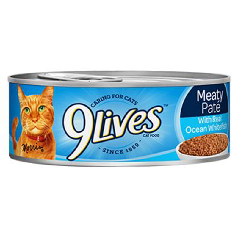 9 Lives Meaty Pate with Real Ocean Whitefish, 5.5 oz