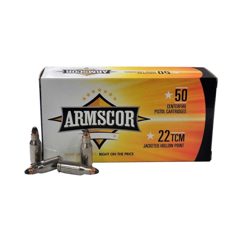 Armscor .22 TCM 40 Grain JHP Handgun Ammunition, 50 rounds