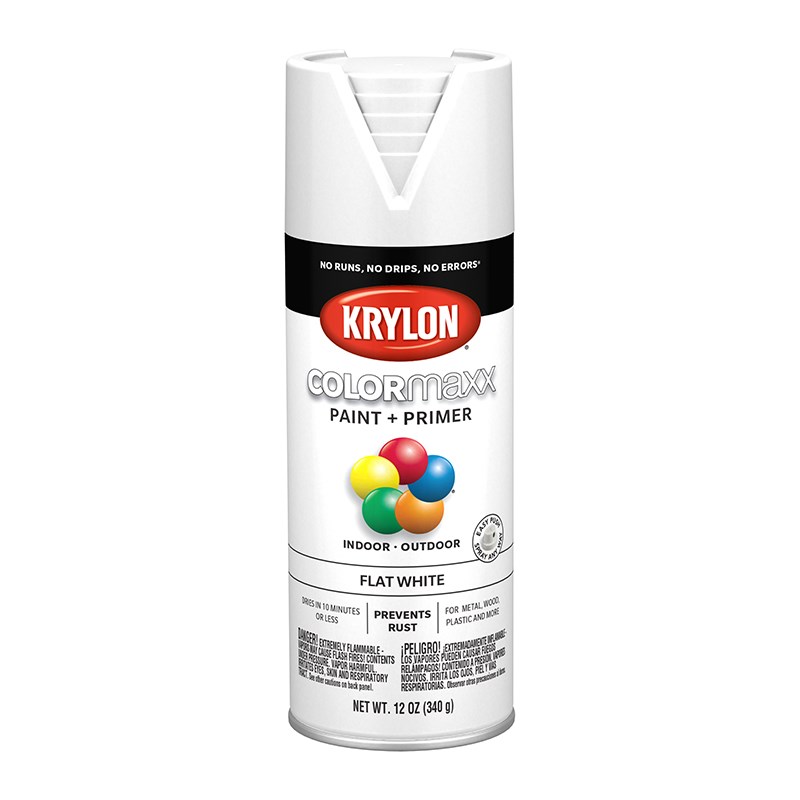 Krylon COLORmaxx Spray Paint Flat White 12oz