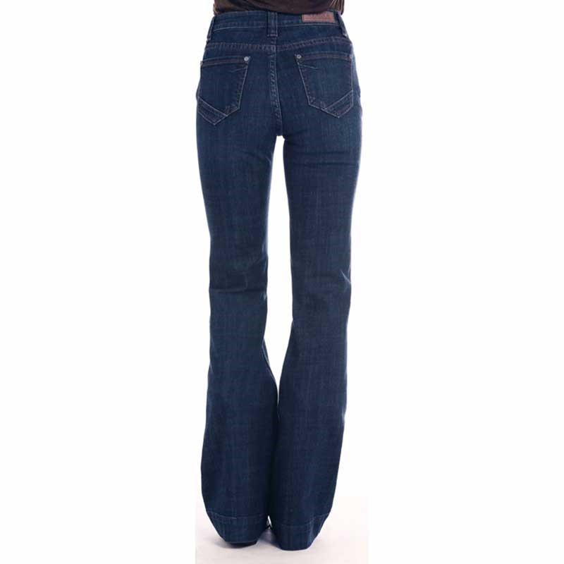 Rock & Roll Cowgirl Women's Dark Wash High Rise Trouser Jean