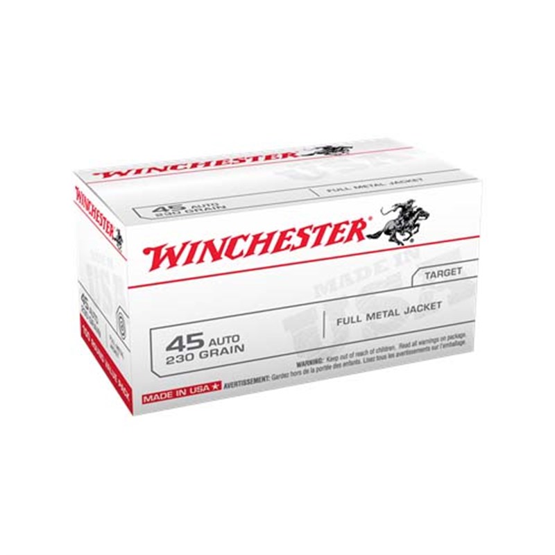 Winchester .45AUTO 230 Grain 835 FPS Ammunition, 100 rounds