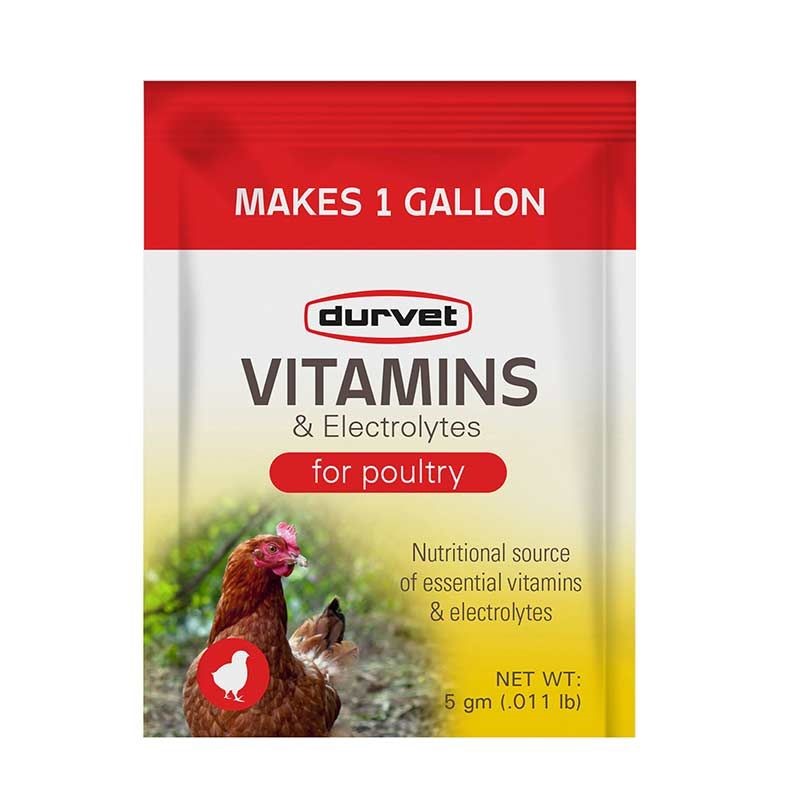 Durvet Vitamins & Electrolytes for Poultry, Single Serve