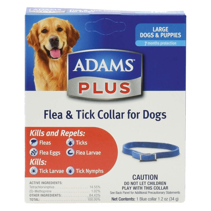 Adams Plus Flea and Tick Collar for Large Dogs, 1.2 oz.