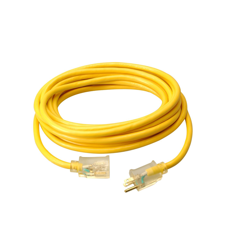 Coleman Cable Extension Cord, Yellow, 12/3, 25 ft