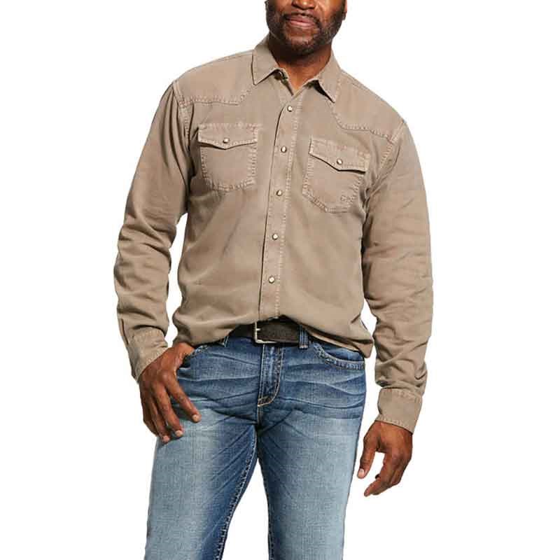 Ariat Men's Ash Bark Jurlington Retro Fit Long Sleeve Shirt - 2XL
