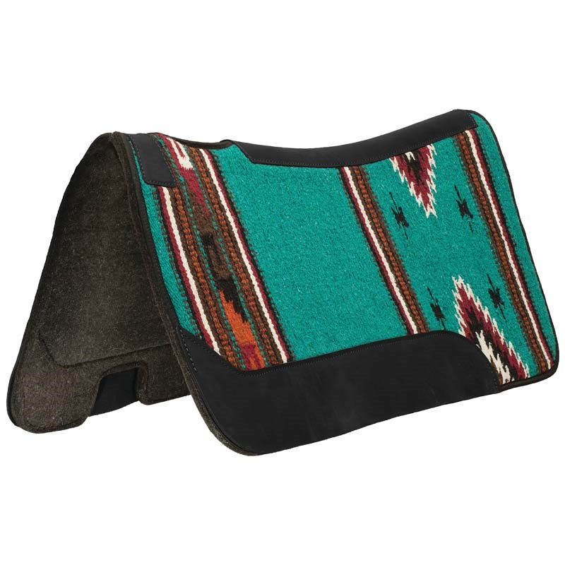 Weaver Leather Contoured Single Weave Felt Saddle Pad, Turquoise Pattern