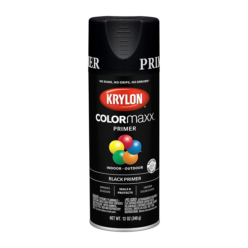 Krylon COLORmaxx Spray Paint Black Primer 12oz