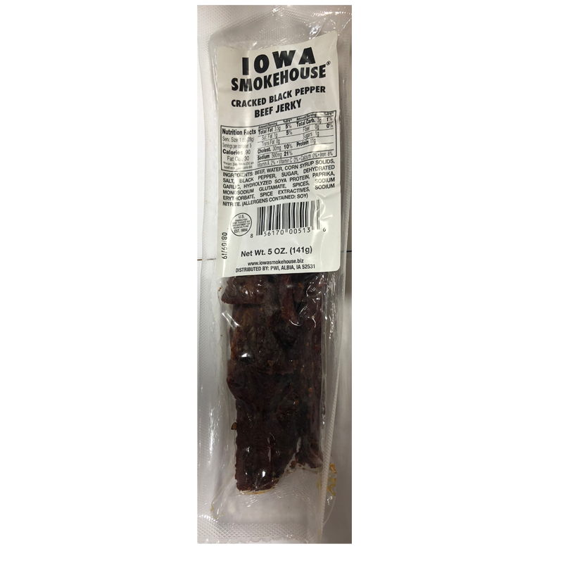 Iowa Smokehouse Cracked Black Pepper Beef Jerky, 5 oz