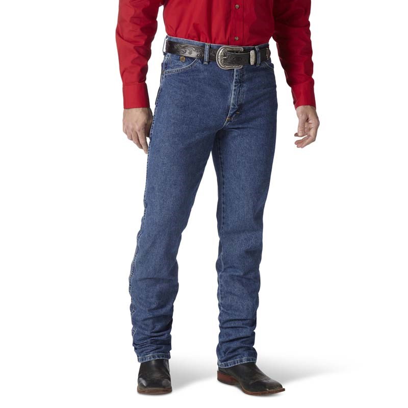 Wrangler Men's George Strait Cowboy Cut Slim Fit Jean - Heavyweight Stone Denim, 35x34
