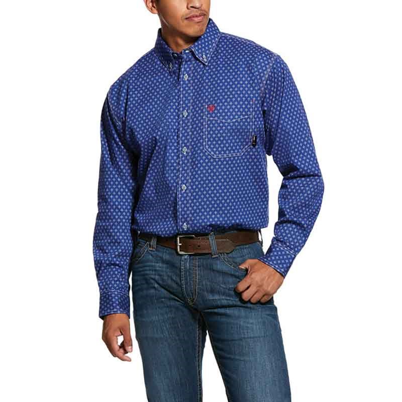 Ariat Men's Blue Depths FR Denali Long Sleeve Work Shirt - XL