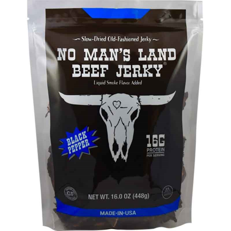 No Mans Land Peppered Beef Jerky 16 Oz