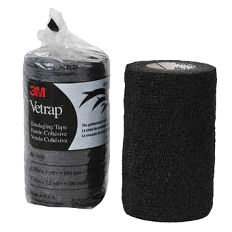 3M Vetrap Bandaging Tape, 4 in x 5 yards, black