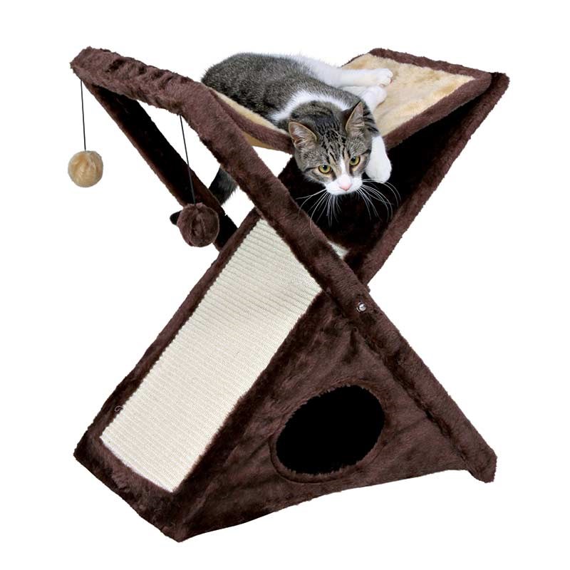 Trixie Pet Products Miguel Brown Fold and Store Cat Scratching Tower