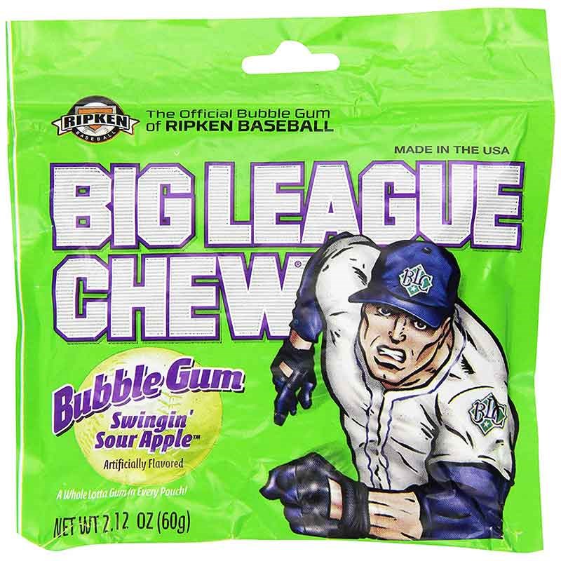 Big League Swingin Sour Apple Bubble Gum