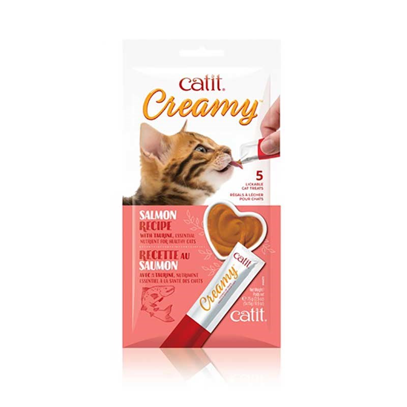 Catit Creamy Salmon Cat Treat, 5 pack