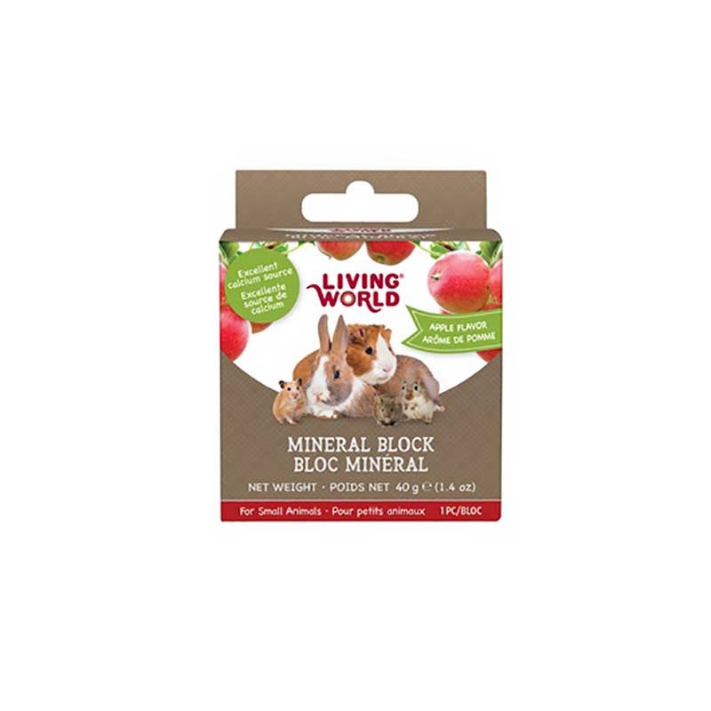 Living World Apple Flavored Mineral Block for Small Animals, 1.4 oz