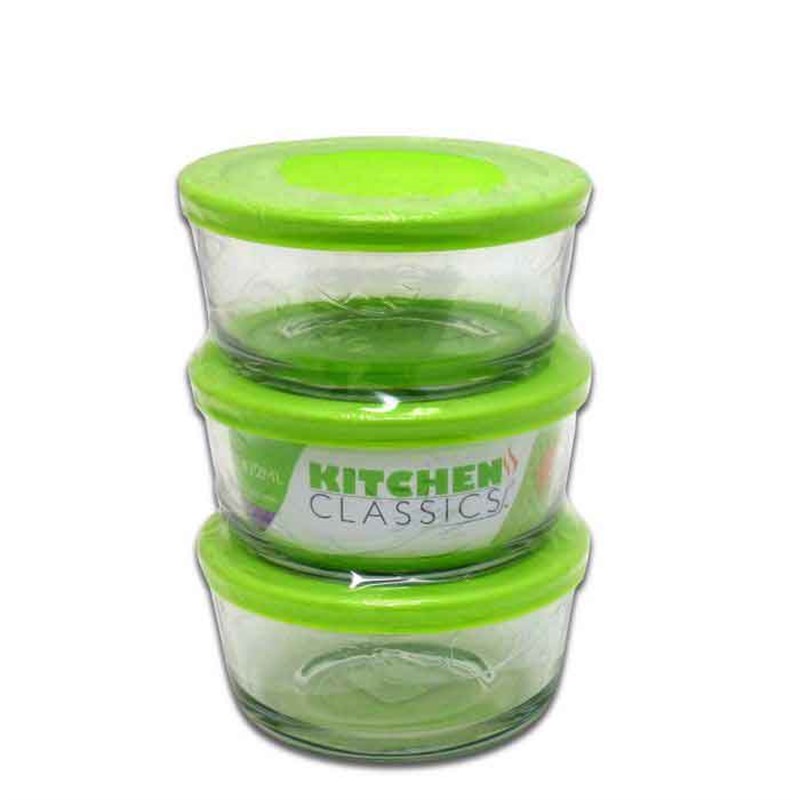 Kitchen Classics 2-cup Glass Storage Containers, 6 piece