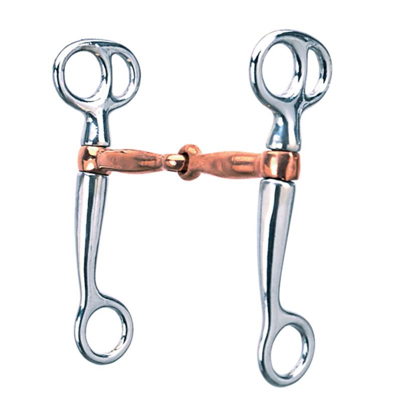 Weaver Leather Tom Thumb Snaffle Bit with 5-inch Copper Plated Mouth, Chrome Plated