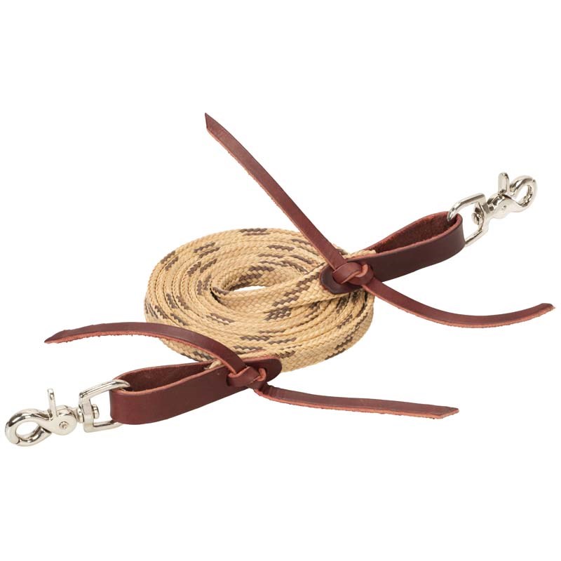 Weaver Leather Flat Braided Competition Roper Rein, 5/8-inch x 8-foot, Tan/Brown