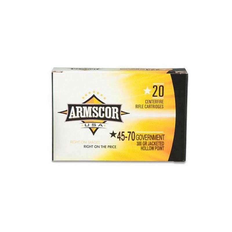 Armscor 45-70 Gvmt 300 Grain JHP Ammunition, 20 rounds