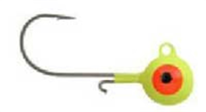 Apex Tackle Chartreuse Round Head Jig, 1/8 oz