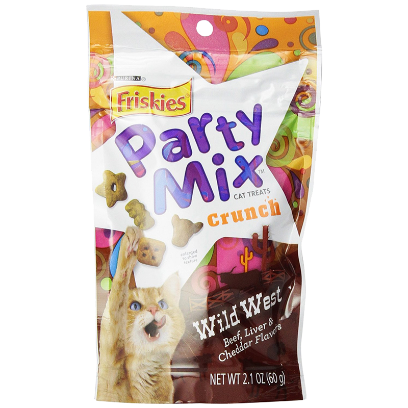 Purina Friskies Party Mix Crunch Wild West Cat Treats, 2.1 OZ
