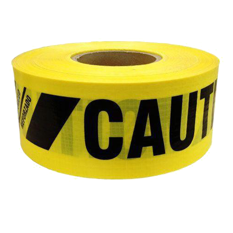 Presco Reinforced Yellow Caution Barricade Tape, 3 in x 300 ft