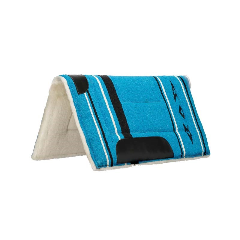 Weaver Leather Fleece Lined Acrylic Pony Saddle Pad, 22-inch x 22-inch, Blue