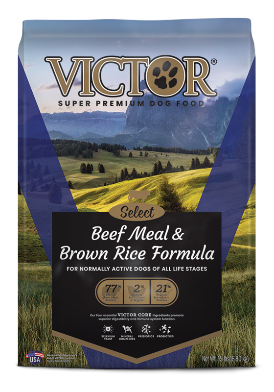 Victor Select Beef Meal and Brown Rice Dog Food, 15 lbs