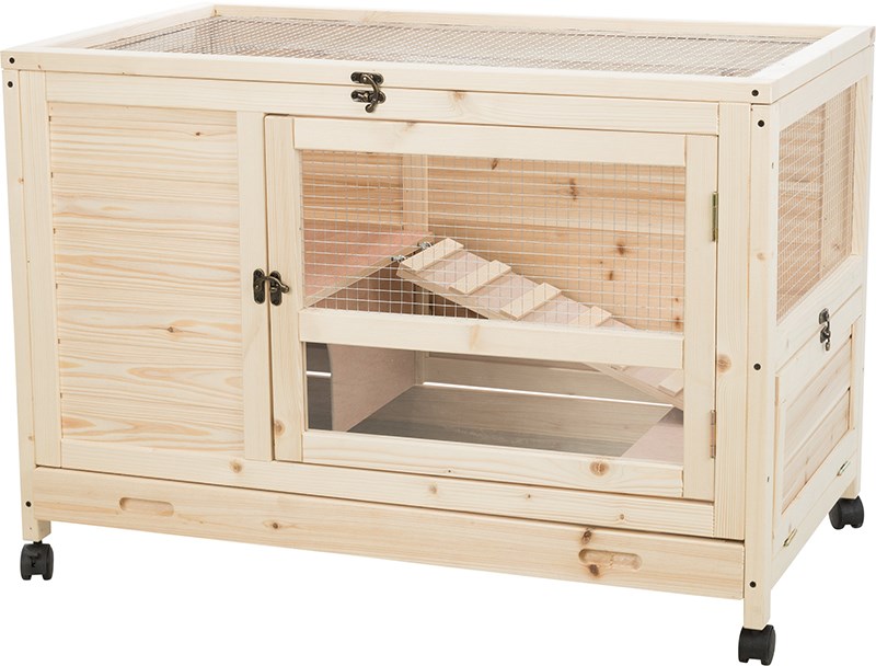 Trixie Pet Products Natura Extra Small 2-Story Hinged Mesh Top Indoor Rabbit Hutch