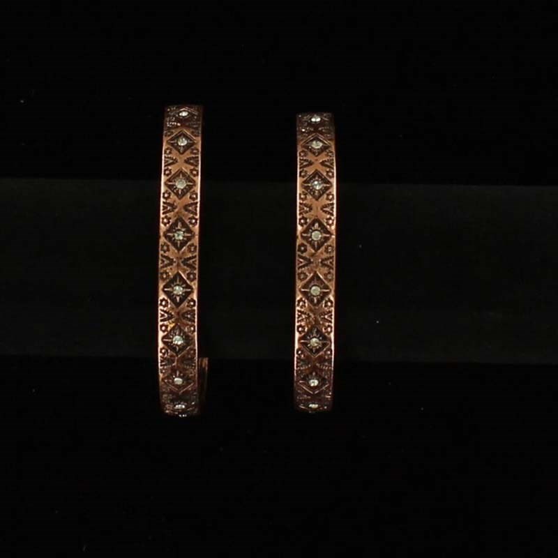 Aztec Engraved Hoop Earrings