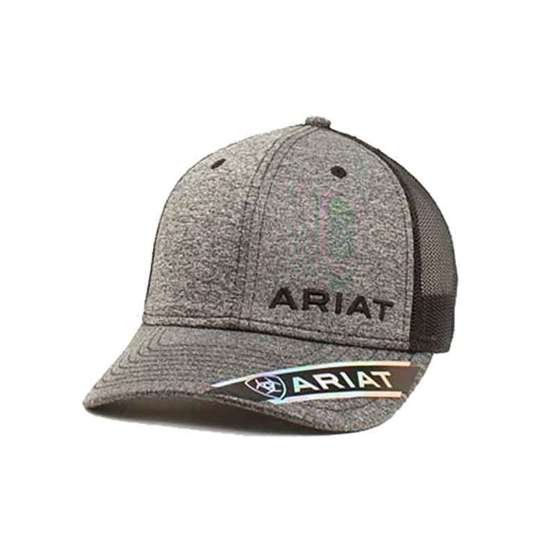 Ariat Grey/Black Embroidered Logo Snap Back Cap