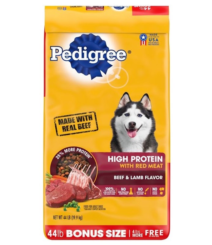 Pedigree High Protein Beef & Lamb Adult Dog Food, 46.8 lbs