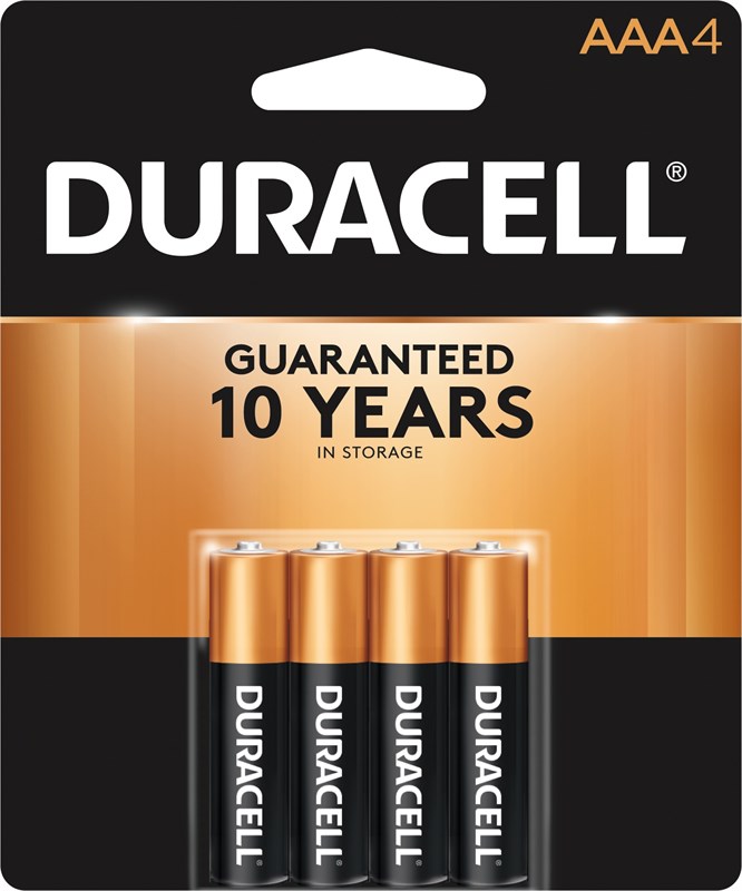 Duracell AAA Alkaline Battery, 4 Pack