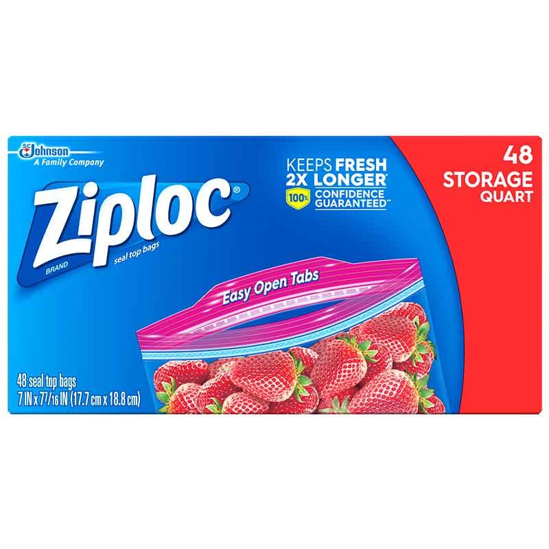 Ziploc Quart Storage Bags, 48 count