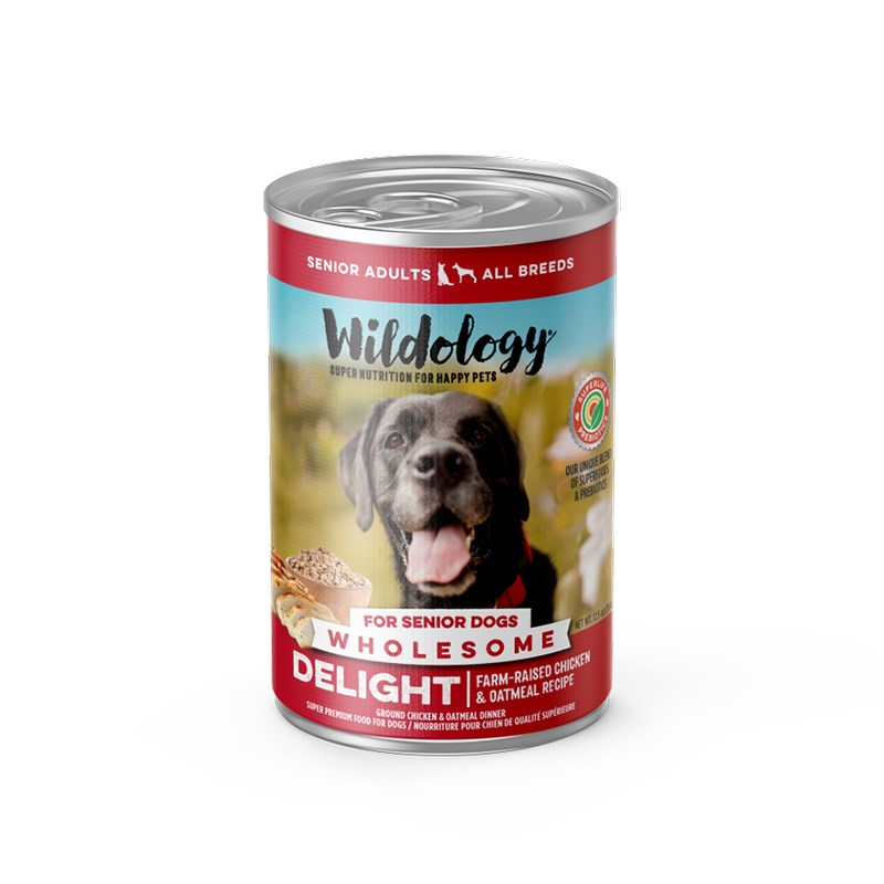 Wildology DELIGHT Farm-Raised Chicken & Oatmeal Canned Dog Food, 12.8 oz.