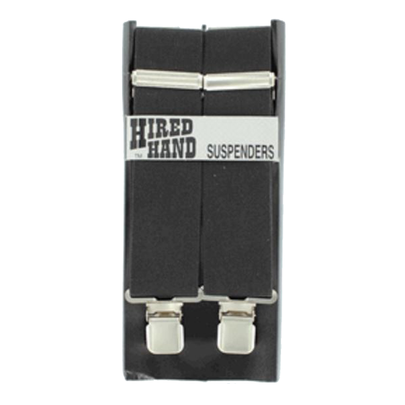 Hired Hand Black Suspenders, 48 in