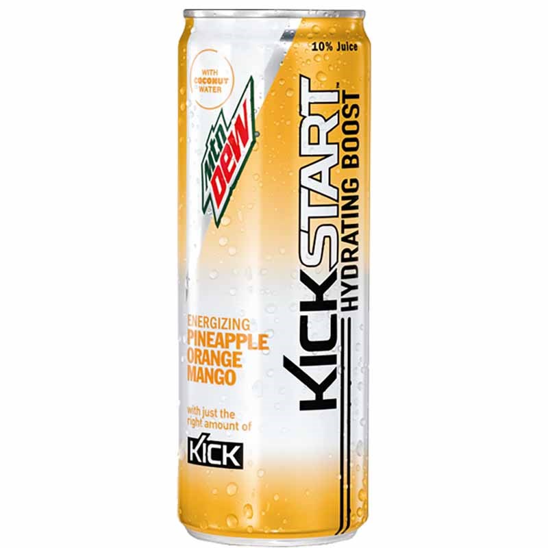 Mountain Dew Kickstart Pineapple Orange Mango Energy Drink 12 oz Can