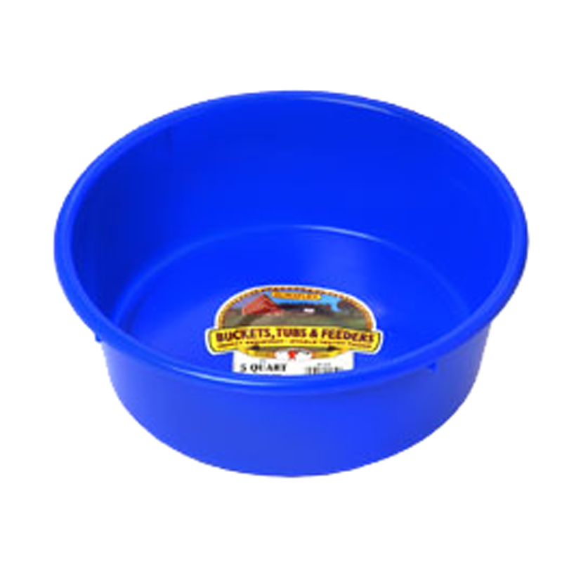 Miller Little Giant Manufacturing Feed Pan, Blue, 5 qt