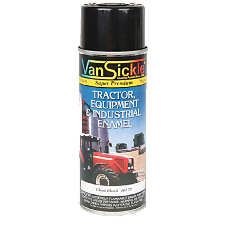 Van Sickle Paint Tractor Enamel, Spray, Black Gloss, 12 oz