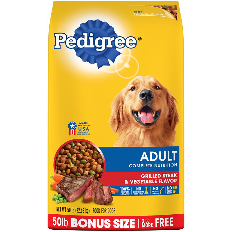 Pedigree Adult Complete Nutrition Grilled Steak & Vegetable Dog Food