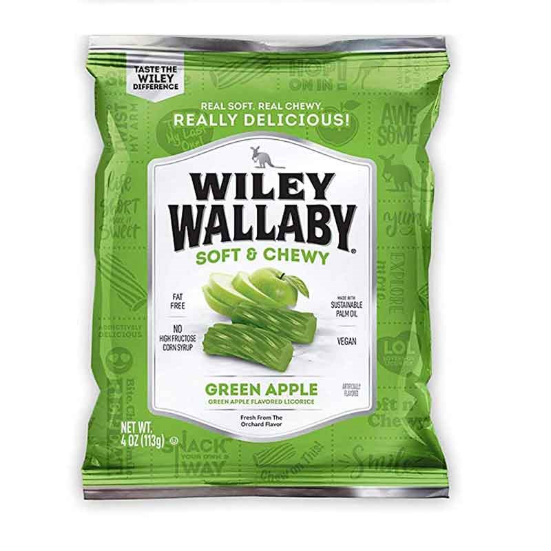 Wiley Wallaby Green Apple Australian Style Licorice, 4 oz