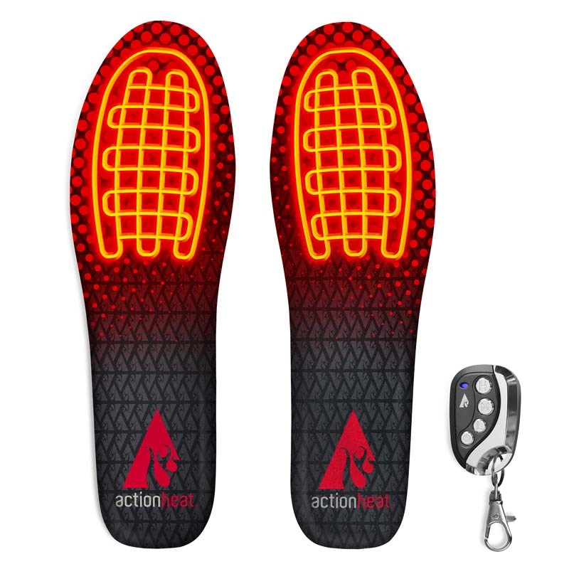 ActionHeat 3.7V Rechargeable Heated Insoles- Black, S/M