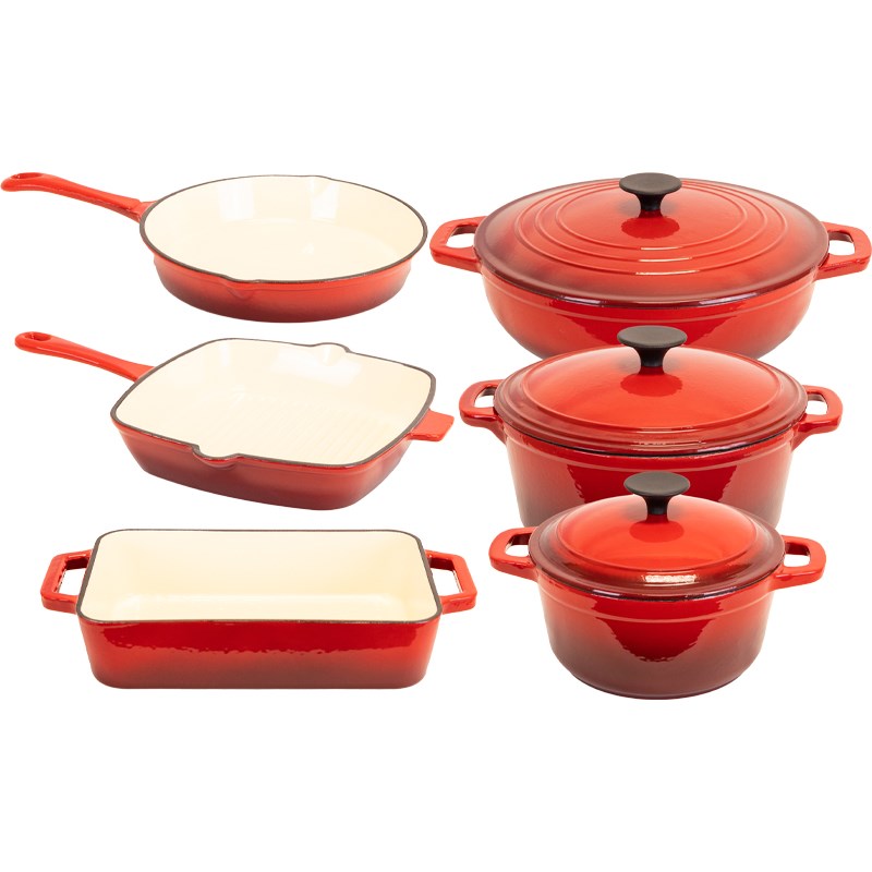 Red Mountain Valley Cast Iron Set, 9 Piece