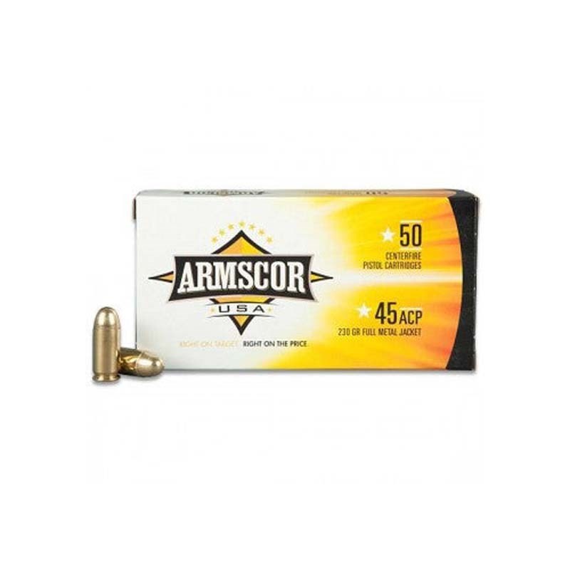Armscor .45 ACP 230 Grain FMJ Handgun Ammunition, 50 rounds