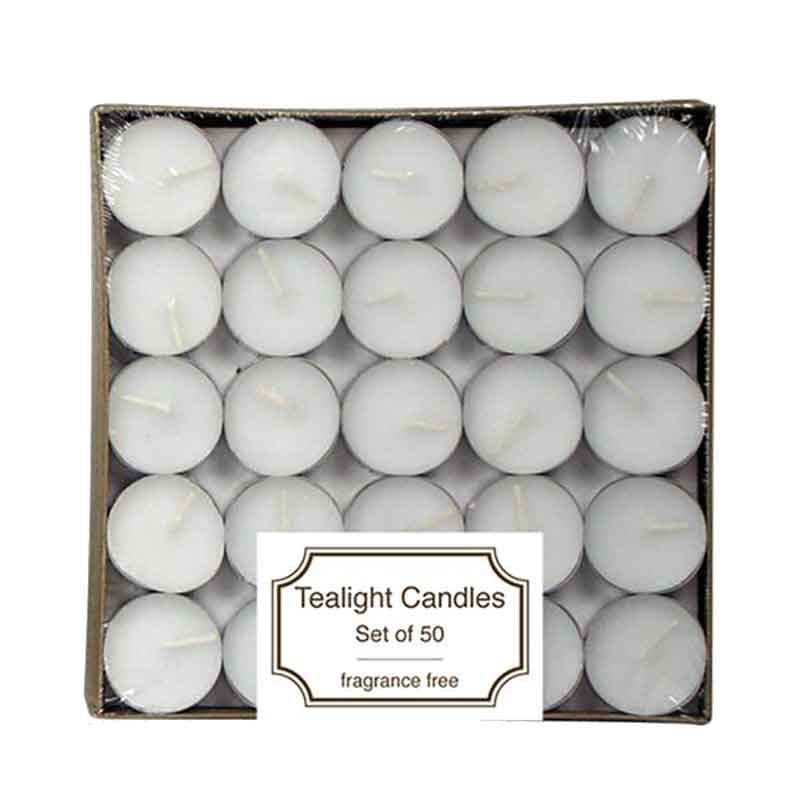 Langley Home Unscented Tea Light Candles, 50 count