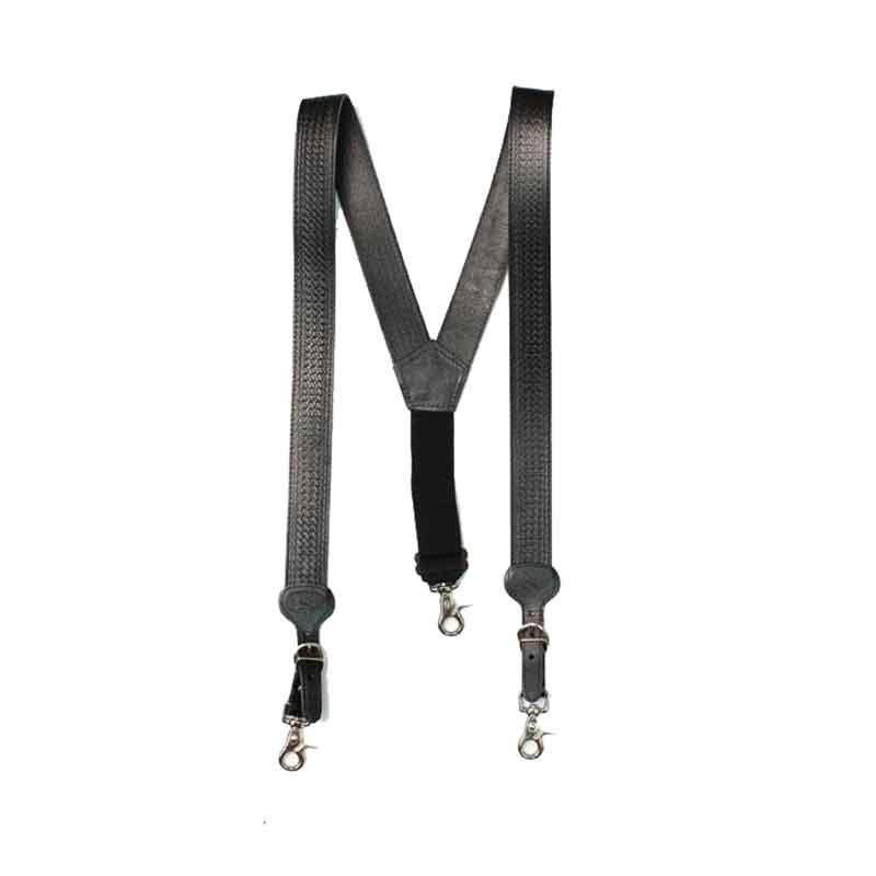 Nocona Men's Black Basketweave Suspenders